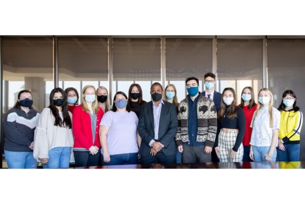 All MELD Lab members posed for a photo with their masks on.
